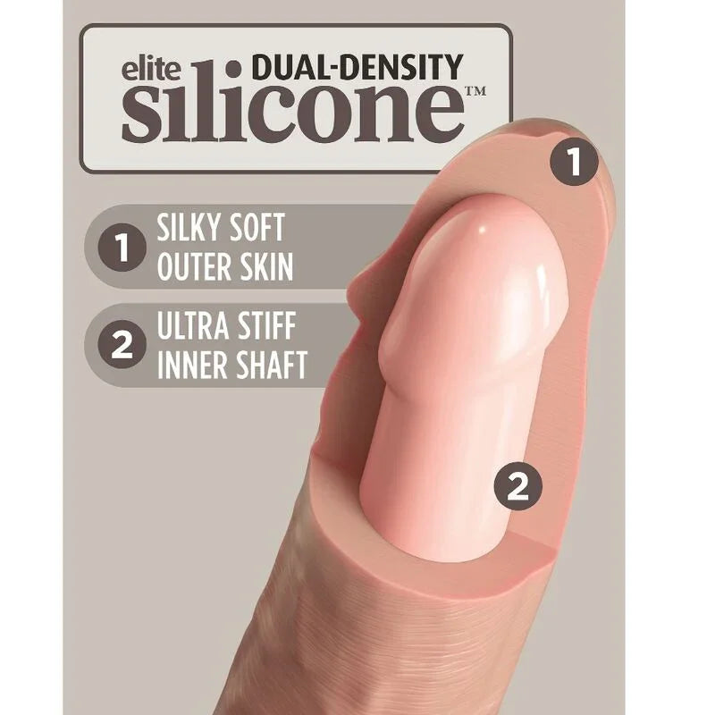KING COCK - ÉLITE DILDO REALÍSTICO VIBRADOR & SILICONA CONTROL REMOTO 23 CM - Nuvica