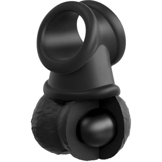 KING COCK - ELITE KIT ARNES AJUSTABLE DELUXE ANILLO CON TESTICULOS & DILDO 20.3 CM - Nuvica