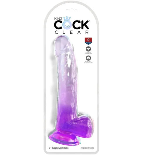 KING COCK - CLEAR DILDO CON TESTÍCULOS 20.3 CM MORADO - Nuvica
