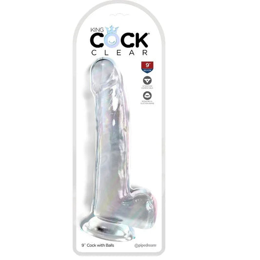 KING COCK - CLEAR DILDO CON TESTÍCULOS 20.3 CM TRANSPARENTE - Nuvica