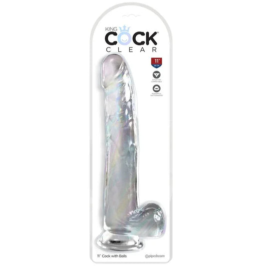 KING COCK - CLEAR DILDO CON TESTÍCULOS 24.8 CM TRANSPARENTE - Nuvica