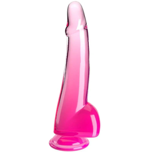 KING COCK - CLEAR DILDO CON TESTÍCULOS 19 CM ROSA - Nuvica