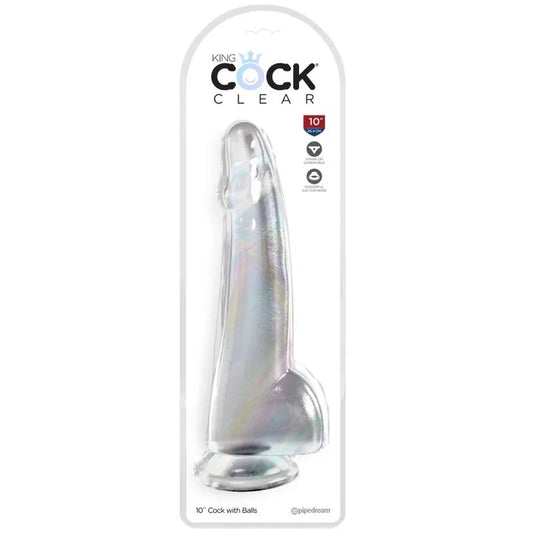 KING COCK - CLEAR DILDO CON TESTÍCULOS 19 CM TRANSPARENTE - Nuvica