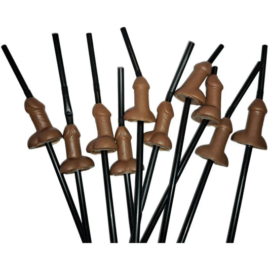 DIABLO PICANTE - BOLSA 10 PAJITAS PENE NEGRO - Nuvica