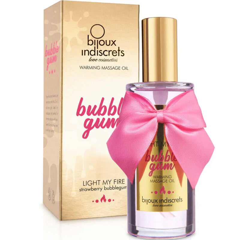 BIJOUX - INDISCRETS LIGHT MY FIRE ACEITE MASAJE EFECTO CALOR SABOR CHICLE - Nuvica