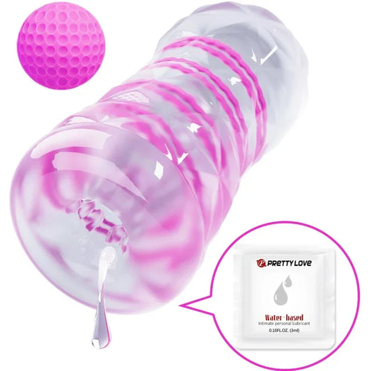 PRETTY LOVE - MASTURBADOR MASCULINO FANTASY ESPIRAL INTERNA Y BOLAS TRANSPARENTE - Nuvica