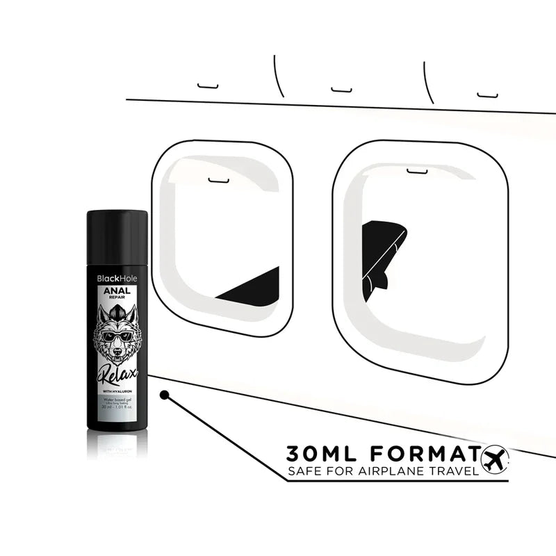 BLACK HOLE - ANAL REPAIR BASE AGUA RELAX CON HYALURON 30 ML - Nuvica