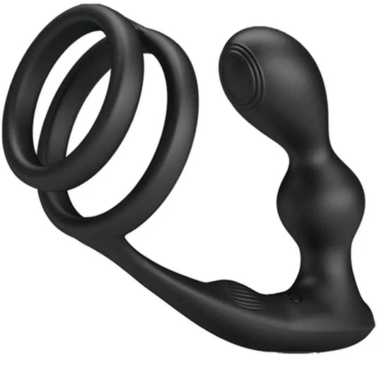 PRETTY LOVE - MARSHALL ANILLO PARA PENE + PLUG ANAL VIBRATORIO & CONTROL REMOTO - Nuvica