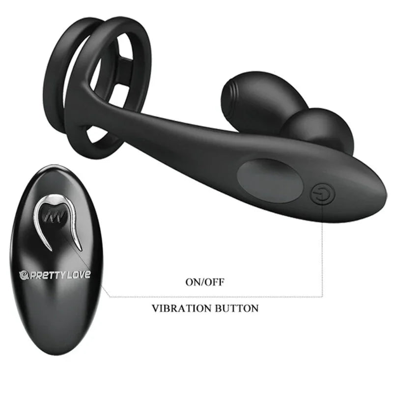 PRETTY LOVE - MARSHALL ANILLO PARA PENE + PLUG ANAL VIBRATORIO & CONTROL REMOTO - Nuvica