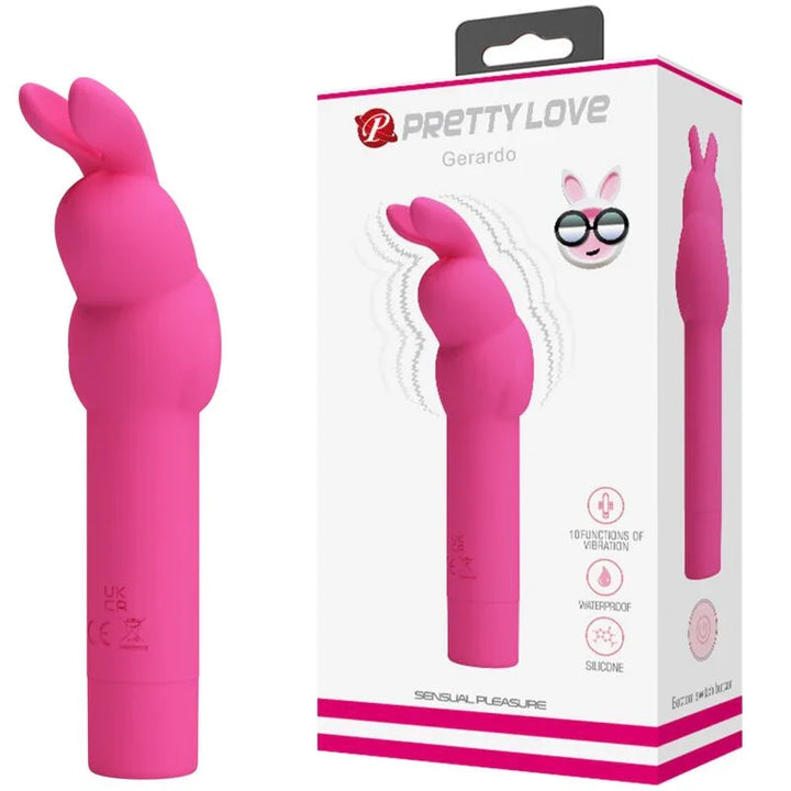 PRETTY LOVE - GERARDO VIBRADOR DE SILICONA CONEJO FUSCHIA - Nuvica