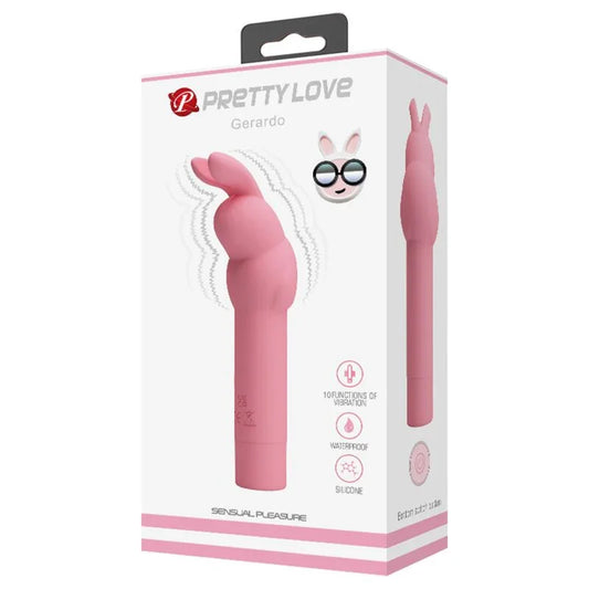 PRETTY LOVE - GERARDO VIBRADOR DE SILICONA CONEJO ROSA - Nuvica