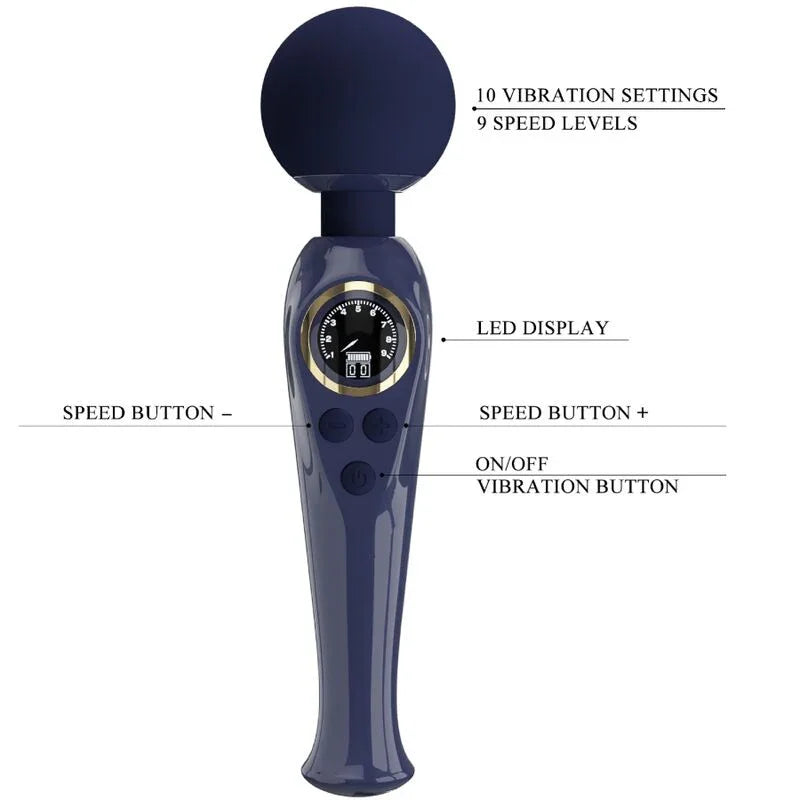 PRETTY LOVE - SKYLER VIBRADOR WAND AZUL - Nuvica
