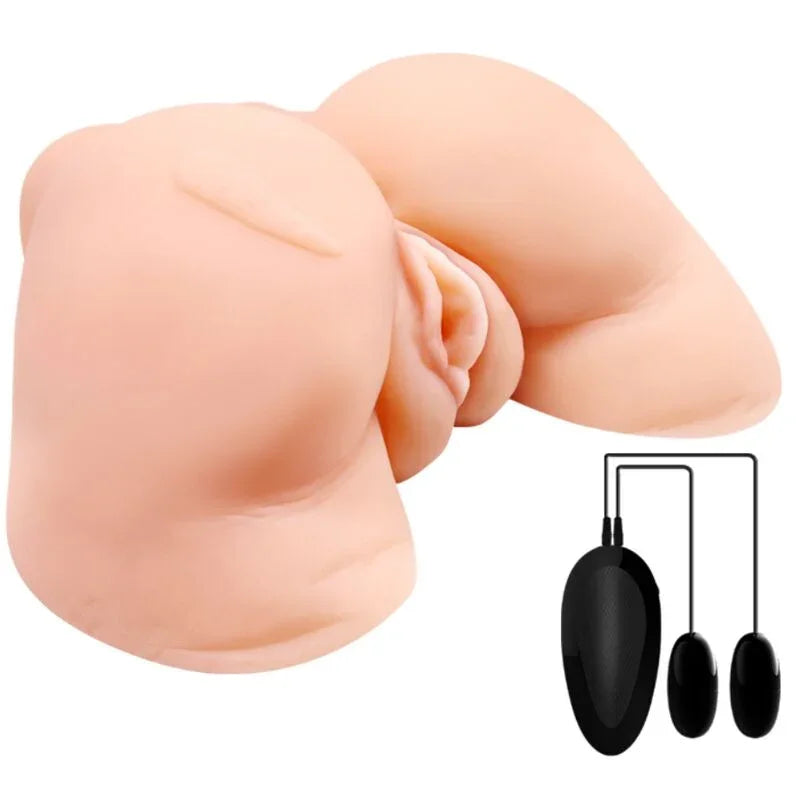 CRAZY BULL - VAGINA Y ANO CON MALLA REALISTA CON VIBRACIÓN - Nuvica