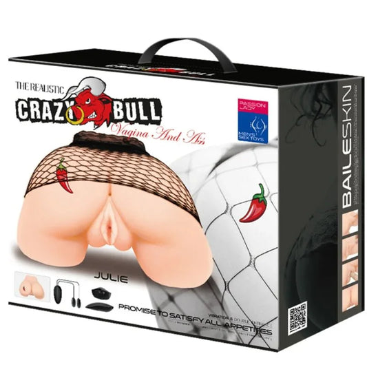 CRAZY BULL - VAGINA Y ANO CON MALLA REALISTA CON VIBRACIÓN - Nuvica