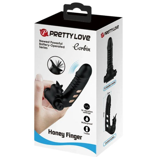 PRETTY LOVE - CORBIN FUNDA DEDO VIBRADOR NEGRO - Nuvica