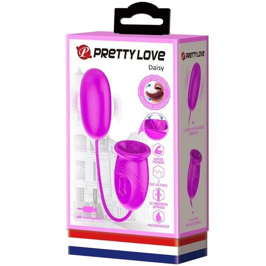 PRETTY LOVE - DAISY HUEVO DUAL VIBRADOR RECARGABLE MORADO - Nuvica