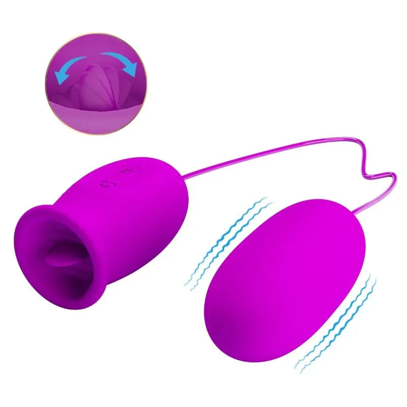 PRETTY LOVE - DAISY HUEVO DUAL VIBRADOR RECARGABLE MORADO - Nuvica