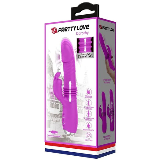 PRETTY LOVE - DOROTHY VIBRADOR CONEJO RECARGABLE MORADO - Nuvica