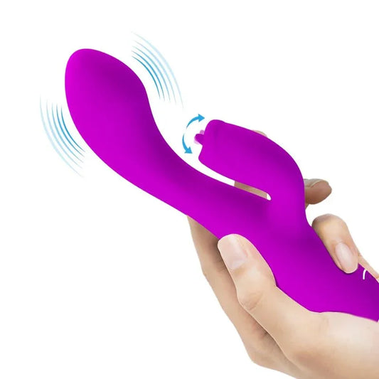 PRETTY LOVE - GLORIA VIBRADOR CONEJO RECARGABLE-IMPERMEABLE MORADO - Nuvica