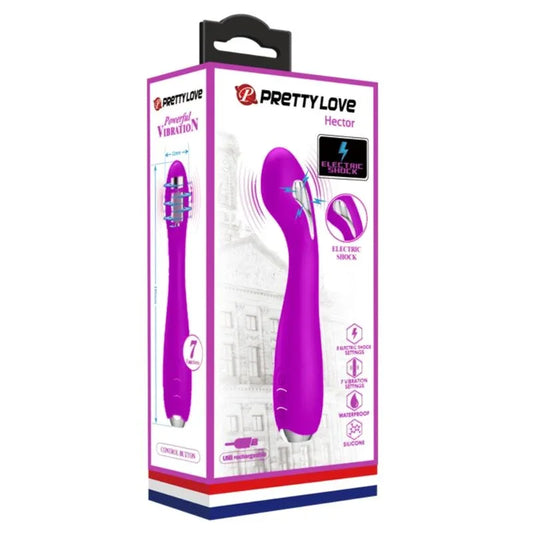 PRETTY LOVE - HECTOR VIBRADOR ELECTROSHOCK RECARGABLE & IMPERMEABLE MORADO - Nuvica