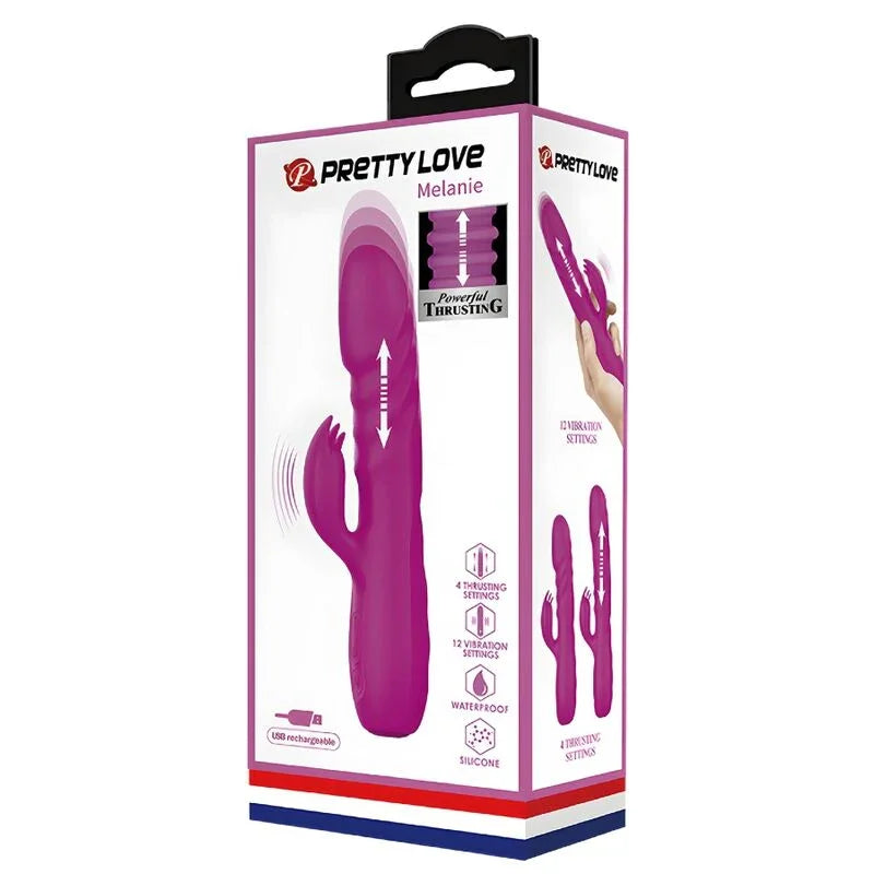 PRETTY LOVE - MELANIE VIBRADOR CONEJO RECARGABLE MORADO - Nuvica