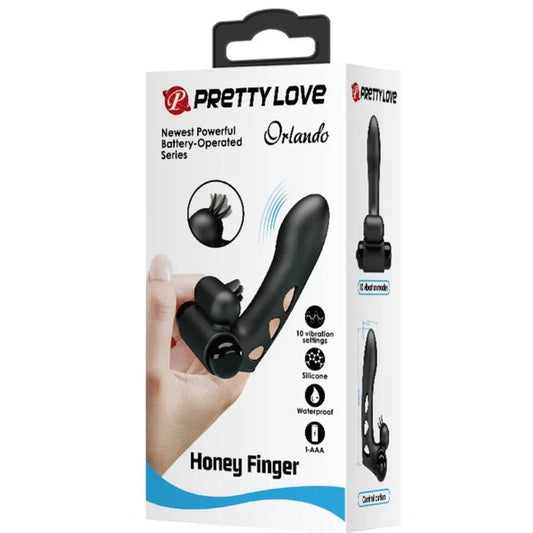 PRETTY LOVE - ORLANDO FUNDA DE DEDO VIBRADOR NEGRO - Nuvica
