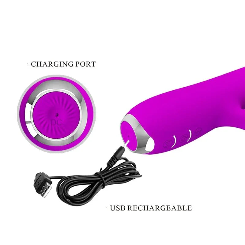 PRETTY LOVE - RACHEL VIBRADOR RECARGABLE CON ONDAS ESTIMULADORAS MORADO - Nuvica