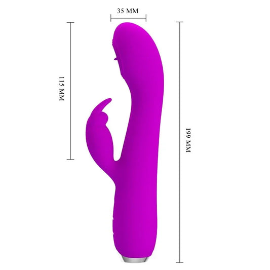 PRETTY LOVE - RACHEL VIBRADOR RECARGABLE CON ONDAS ESTIMULADORAS MORADO - Nuvica