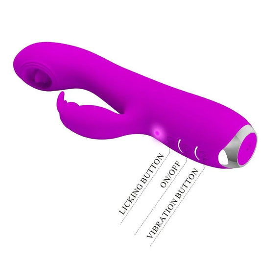 PRETTY LOVE - RACHEL VIBRADOR RECARGABLE CON ONDAS ESTIMULADORAS MORADO - Nuvica