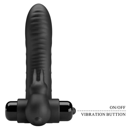 PRETTY LOVE - VANCE FUNDA DEDO VIBRADOR CONEJO NEGRO - Nuvica