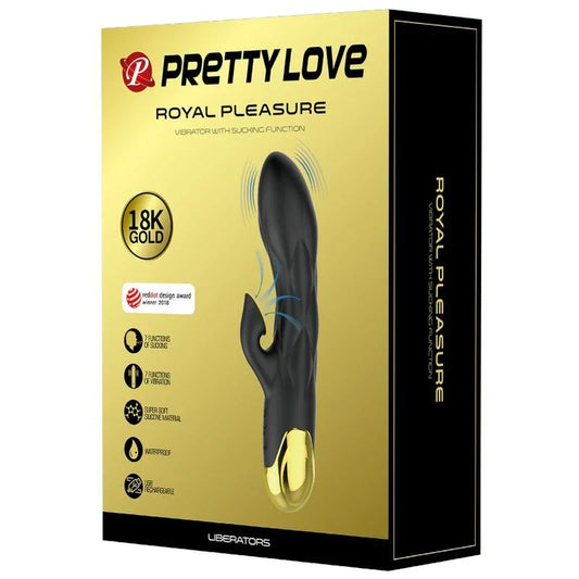 PRETTY LOVE - VIBRADOR DE LUJO BAÑADO EN ORO RECARGABLE NEGRO - Nuvica