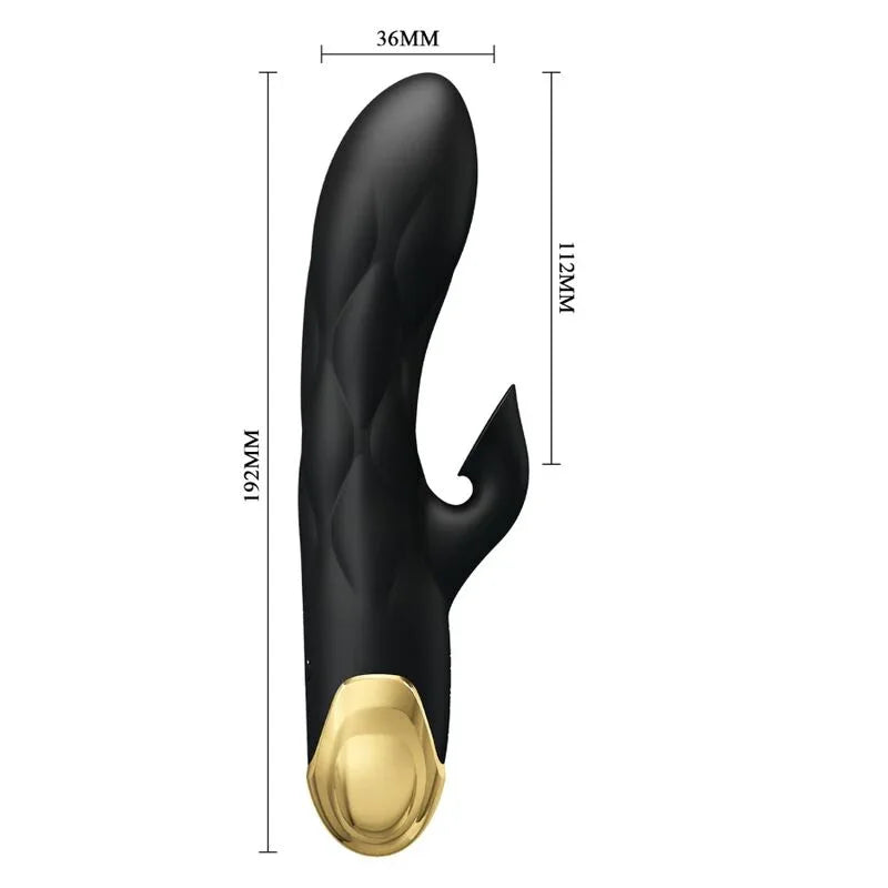PRETTY LOVE - VIBRADOR DE LUJO BAÑADO EN ORO RECARGABLE NEGRO - Nuvica