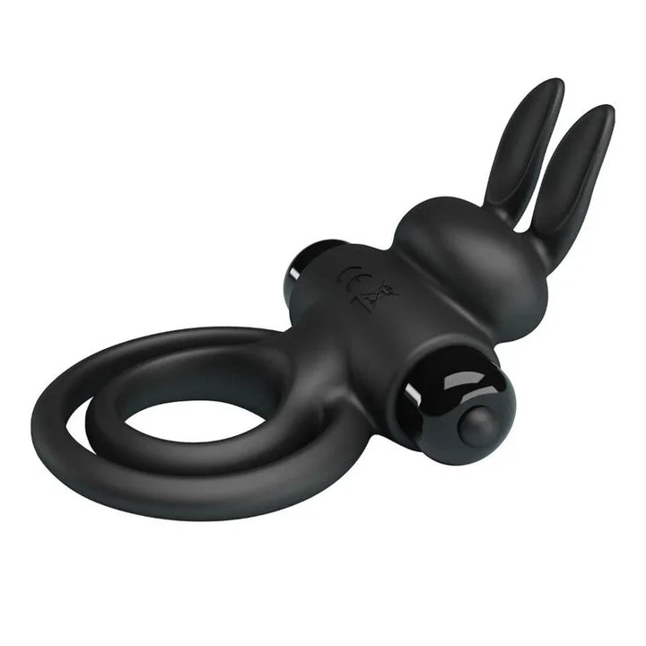 PRETTY LOVE - ANILLO VIBRADOR III CONEJO PARA PENE NEGRO - Nuvica
