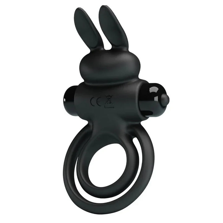 PRETTY LOVE - ANILLO VIBRADOR III CONEJO PARA PENE NEGRO - Nuvica
