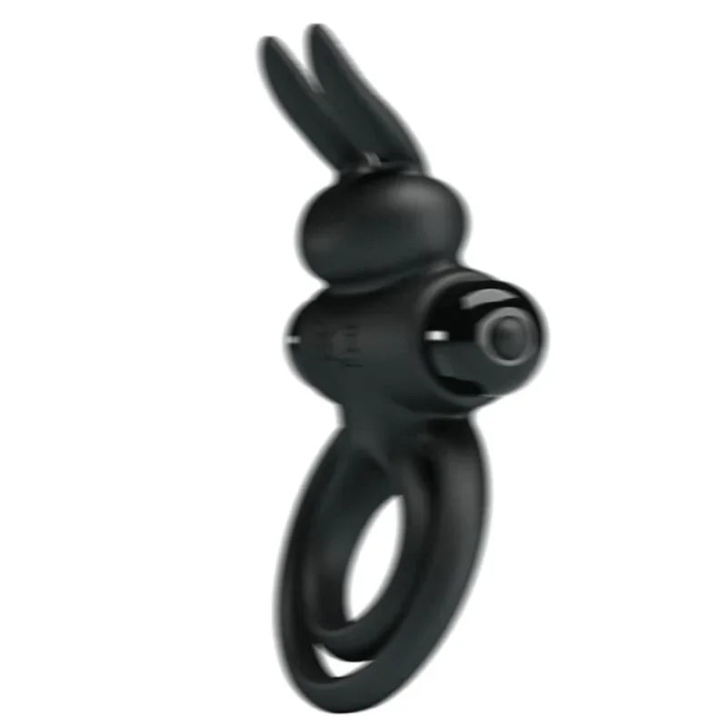 PRETTY LOVE - ANILLO VIBRADOR III CONEJO PARA PENE NEGRO - Nuvica