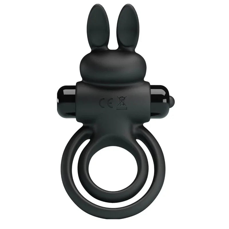 PRETTY LOVE - ANILLO VIBRADOR III CONEJO PARA PENE NEGRO - Nuvica