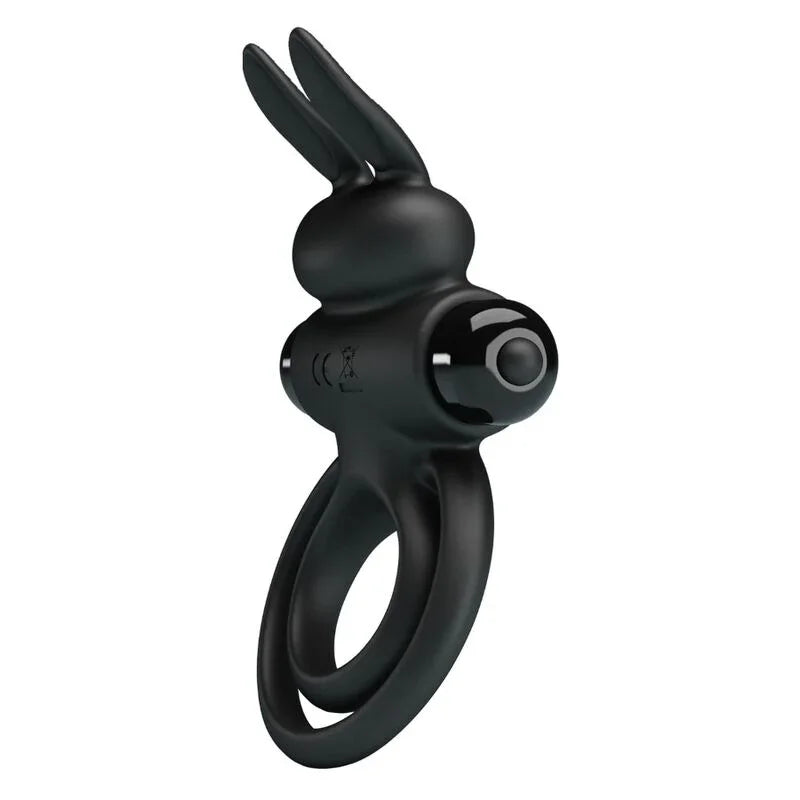 PRETTY LOVE - ANILLO VIBRADOR III CONEJO PARA PENE NEGRO - Nuvica