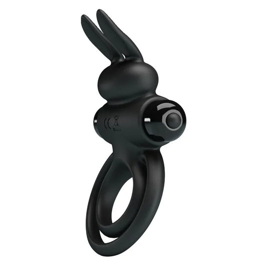 PRETTY LOVE - ANILLO VIBRADOR III CONEJO PARA PENE NEGRO - Nuvica