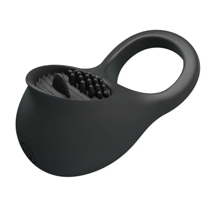 PRETTY LOVE - ANILLO VIBRADOR PARA PENE CON LENGUA NEGRO - Nuvica