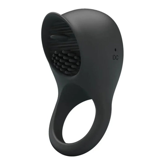 PRETTY LOVE - ANILLO VIBRADOR PARA PENE CON LENGUA NEGRO - Nuvica