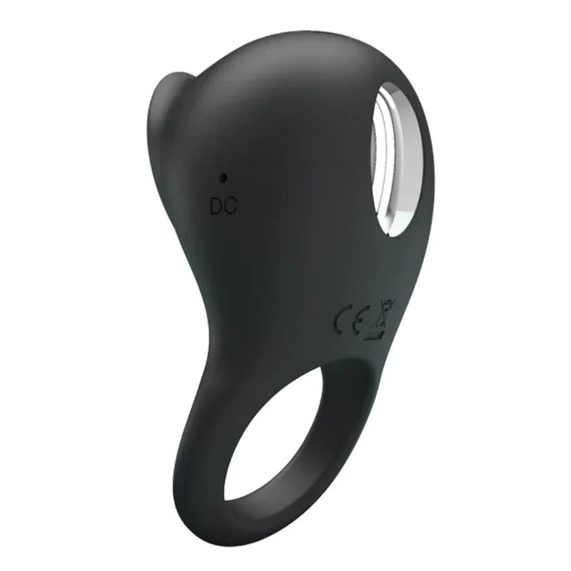 PRETTY LOVE - ANILLO VIBRADOR PARA PENE CON LENGUA NEGRO - Nuvica