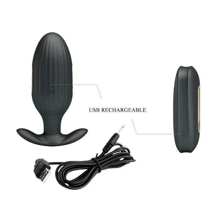 PRETTY LOVE - KELLY PLUG ANAL VIBRADOR RECARGABLE NEGRO - Nuvica