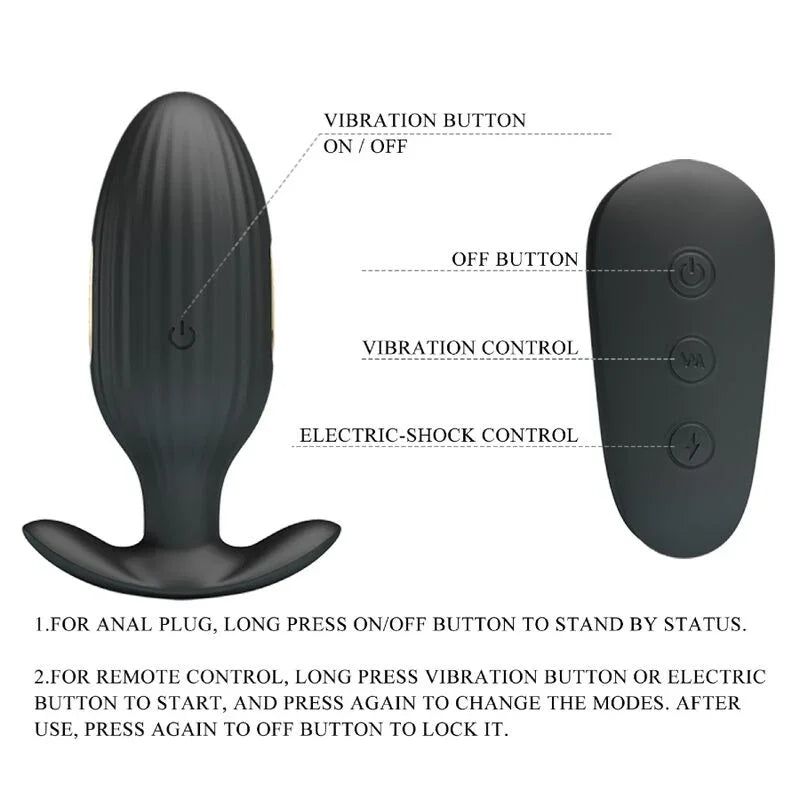 PRETTY LOVE - KELLY PLUG ANAL VIBRADOR RECARGABLE NEGRO - Nuvica
