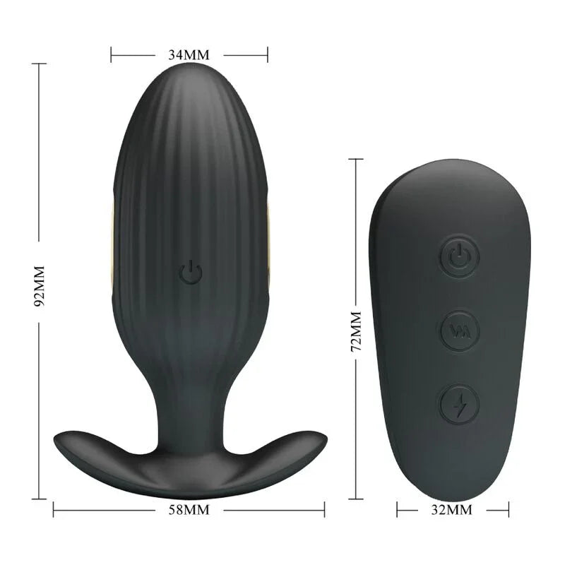 PRETTY LOVE - KELLY PLUG ANAL VIBRADOR RECARGABLE NEGRO - Nuvica