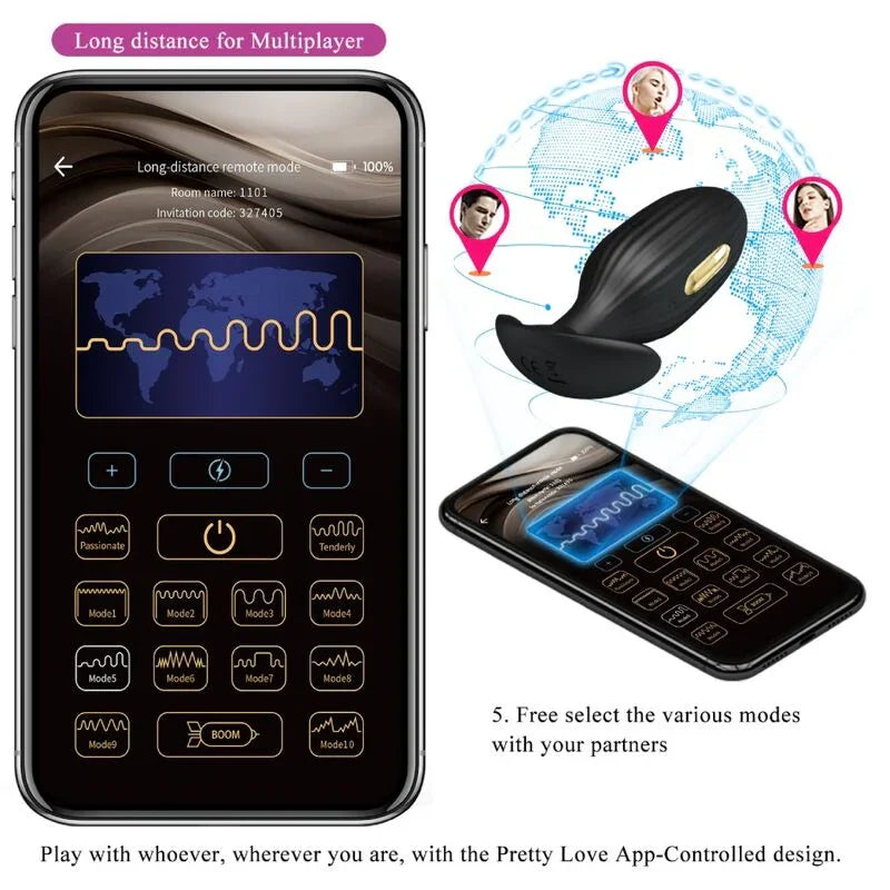 PRETTY LOVE - JEFFERSON PLUG ANAL CONTROLADO POR APP NEGRO - Nuvica