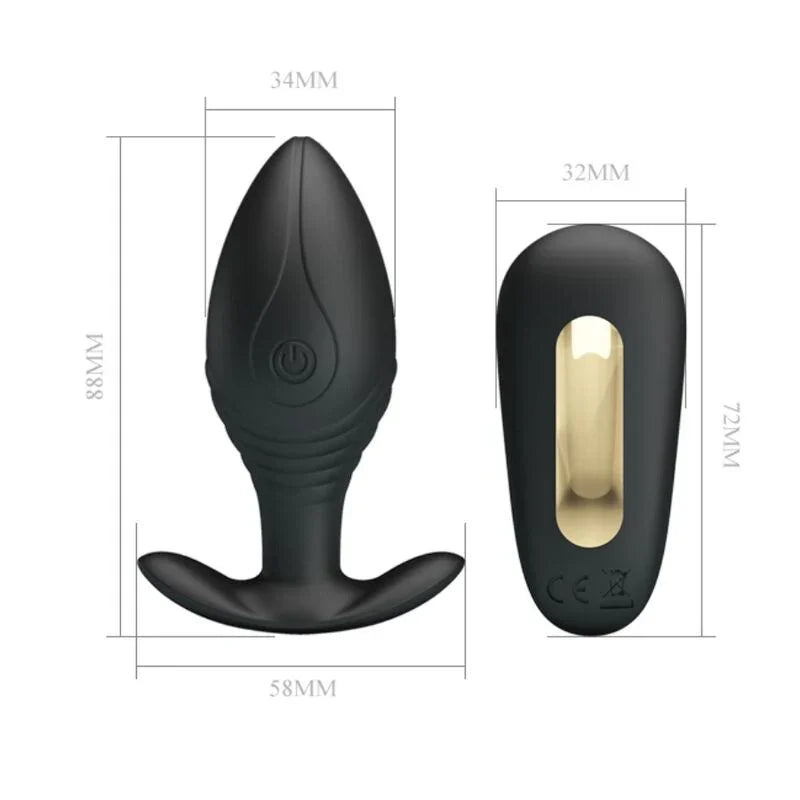 PRETTY LOVE - REGINA PLUG ANAL VIBRADOR RECARGABLE NEGRO - Nuvica