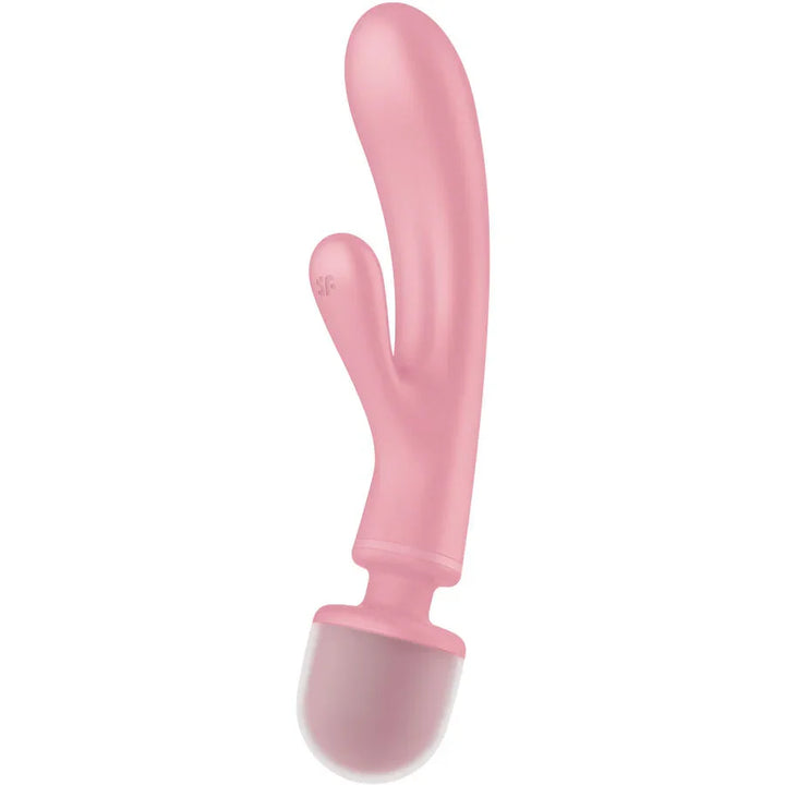 SATISFYER - TRIPLE LOVER MASAJEADOR VIBRADOR RABBIT ROSA - Nuvica