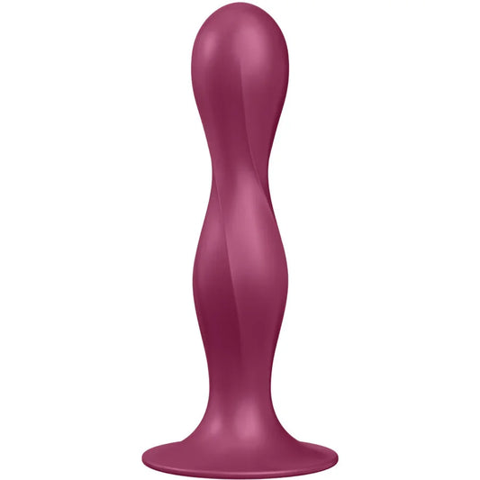 SATISFYER - DOUBLE BALL-R DILDO SILICONA GRANATE - Nuvica