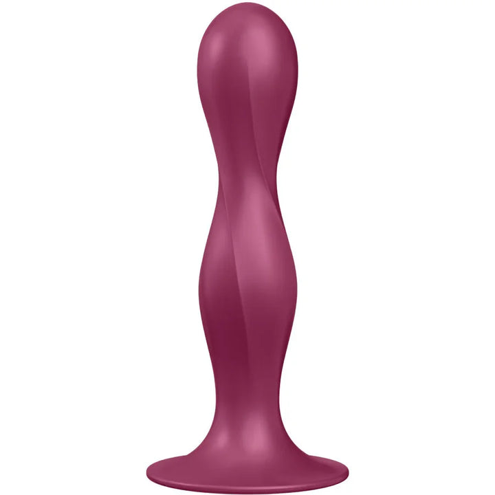 SATISFYER - DOUBLE BALL-R DILDO SILICONA GRANATE - Nuvica