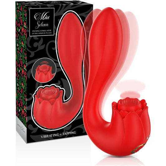 MIA - SELENA ESTIMULADOR VIBRATING + TAPPING ROJO - Nuvica